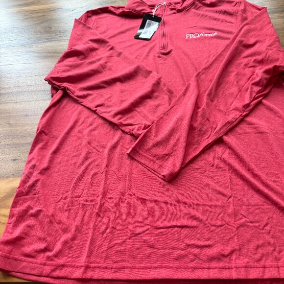 NWT UltraClub Red L/S quarter-zip golf shirt 2XL - Picture 1 of 4